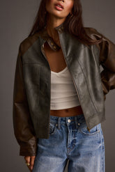 Bowery Color Block Moto Jacket