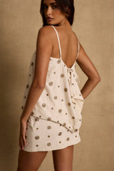 Camila Natural and Gold Tank