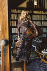 Casanova Leopard Mesh Maxi Dress