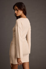 Grayden Cream Belted Mini Dress