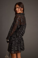 Lennox Black Beaded Mini Dress