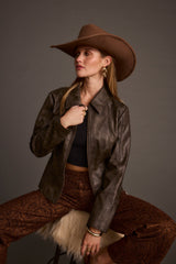 Beckett Espresso Vegan Leather Jacket