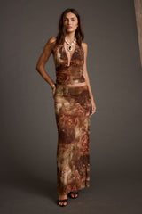 Julia Floral Mesh Maxi Skirt