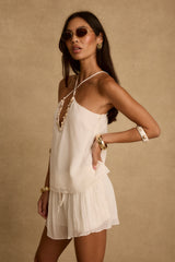 Jada Ivory Embellished Halter Top