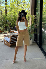 Parker Khaki Low Rise Cargo Short