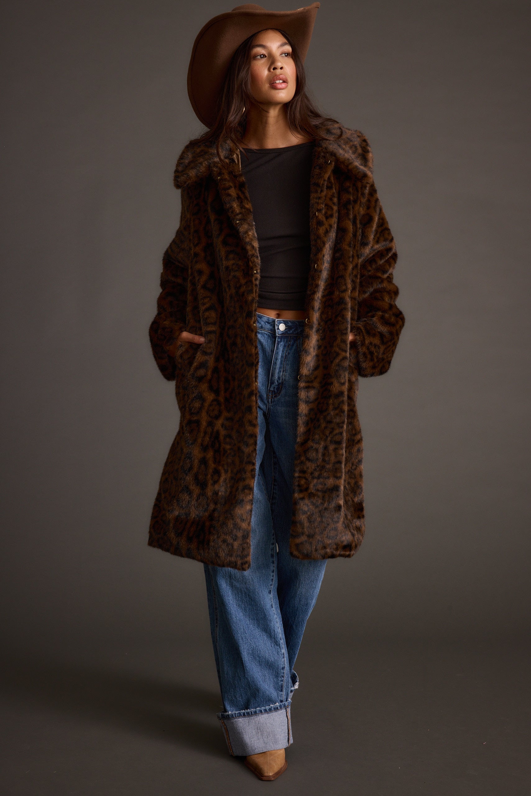 Rochelle Leopard Faux Fur Coat