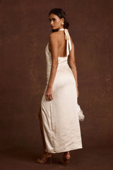 Saltwater Ivory Satin Maxi Dress