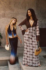 Sina Midnight Ombre Mesh Maxi Skirt