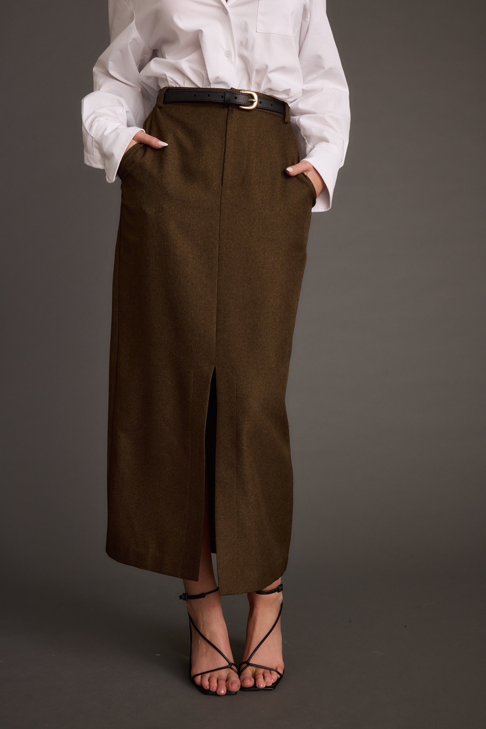 Perfect White Button Down + Skirt Combo