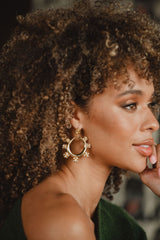 Rae Gold Rhinestone Statement Earrings